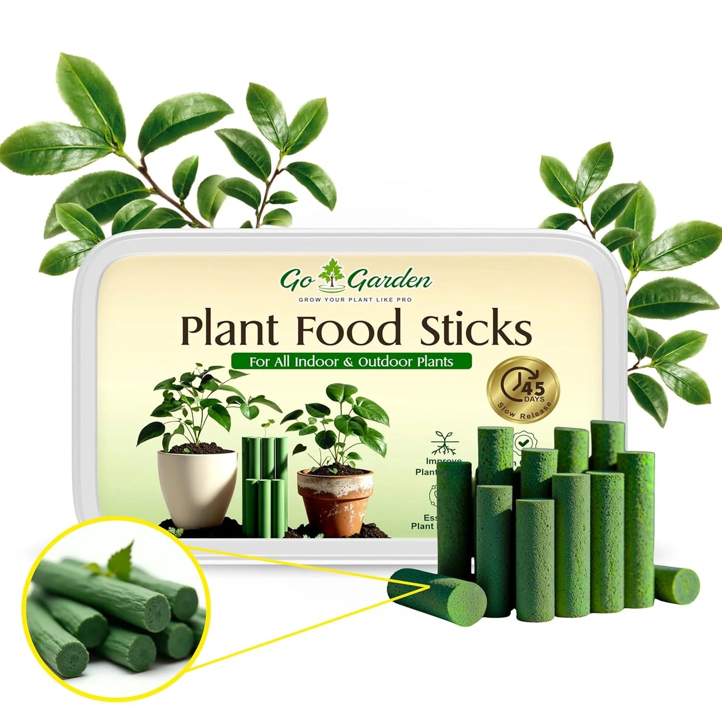 Fertilizer Sticks Boosts Growth & Yield | For Indoor & Outdoor Plants | Easy-to-Use | 30+Sticks Pack