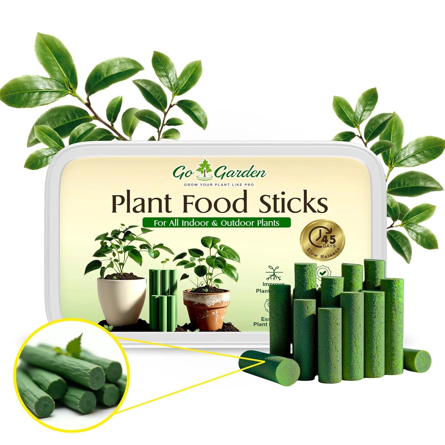 Fertilizer Sticks Boosts Growth & Yield | For Indoor & Outdoor Plants | Easy-to-Use | 40+Sticks Pack